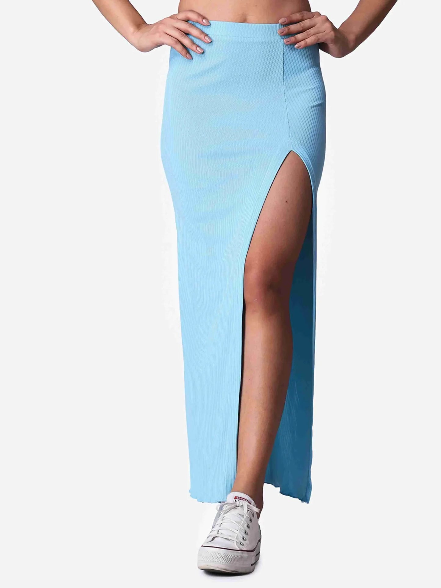 Green Rib Long Skirt