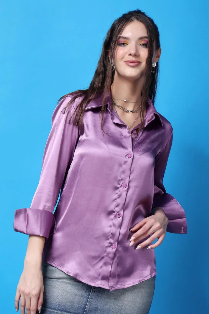Light Pink Satin Shirt