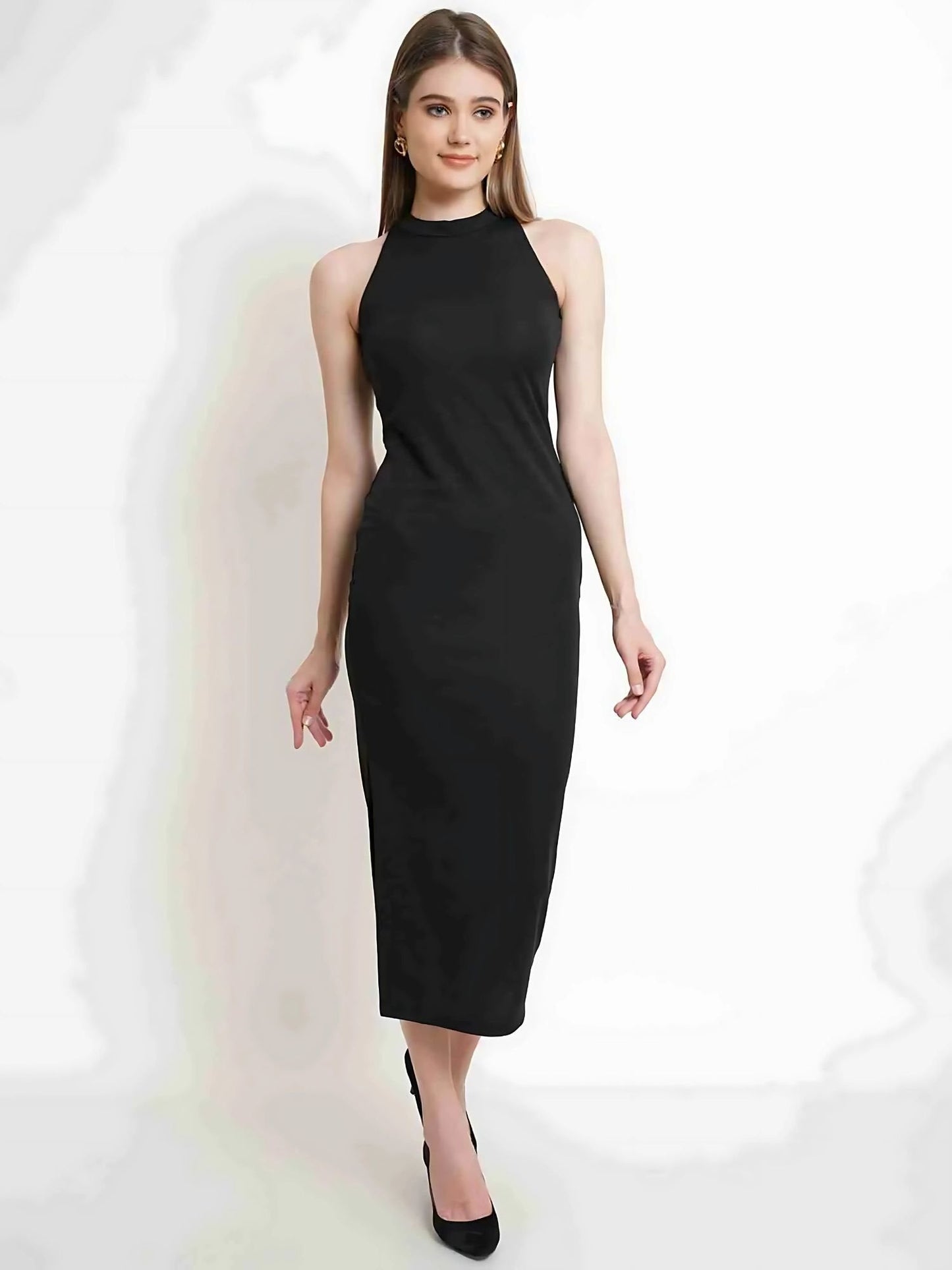 Black Halter Neck Dress