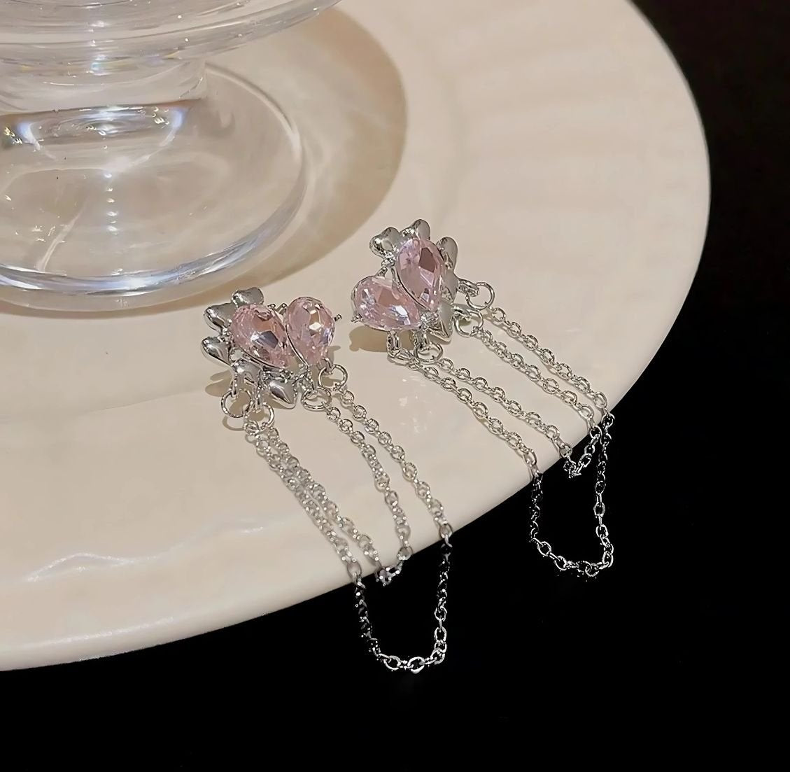 Multi-Hearts Chain Earrings