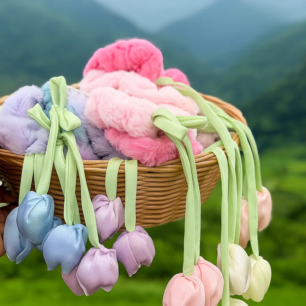 Trendy Tulip Tassels Scrunchies valley