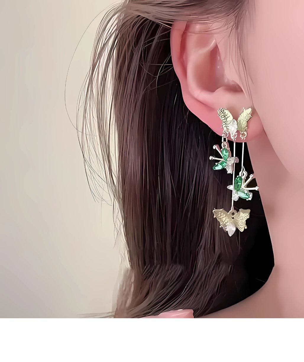 rhinestone butterfly earrings