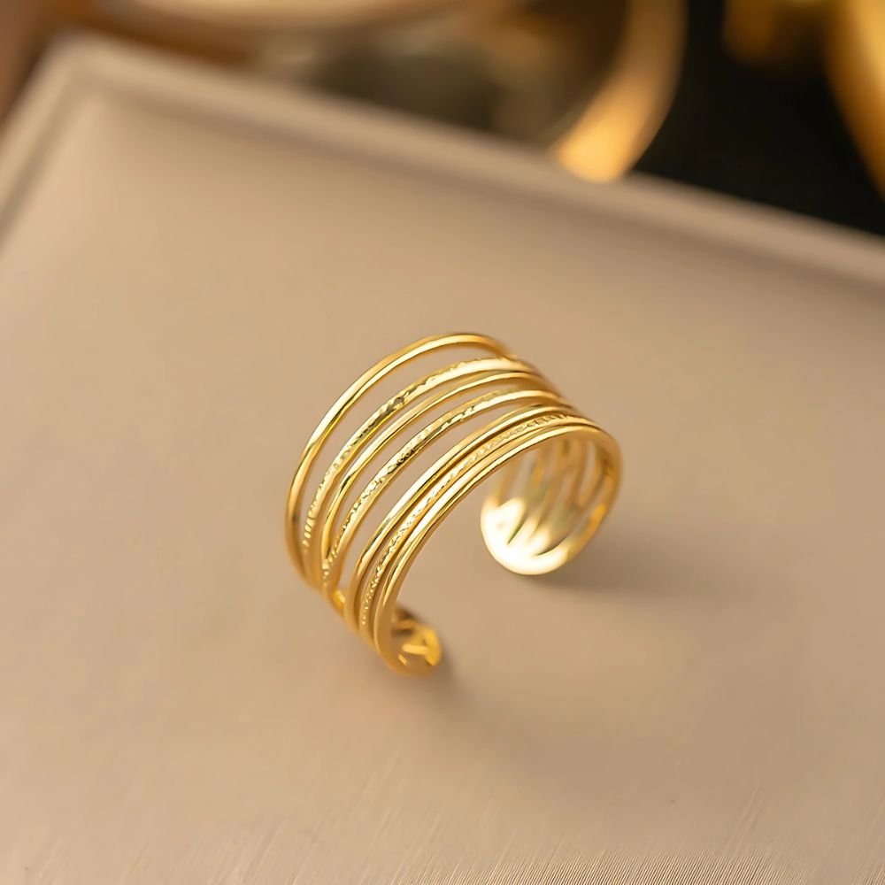 seven layer stacked ring for women