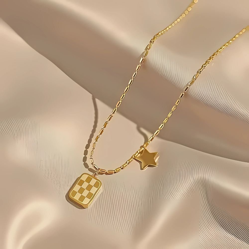 square star pendant necklace for women