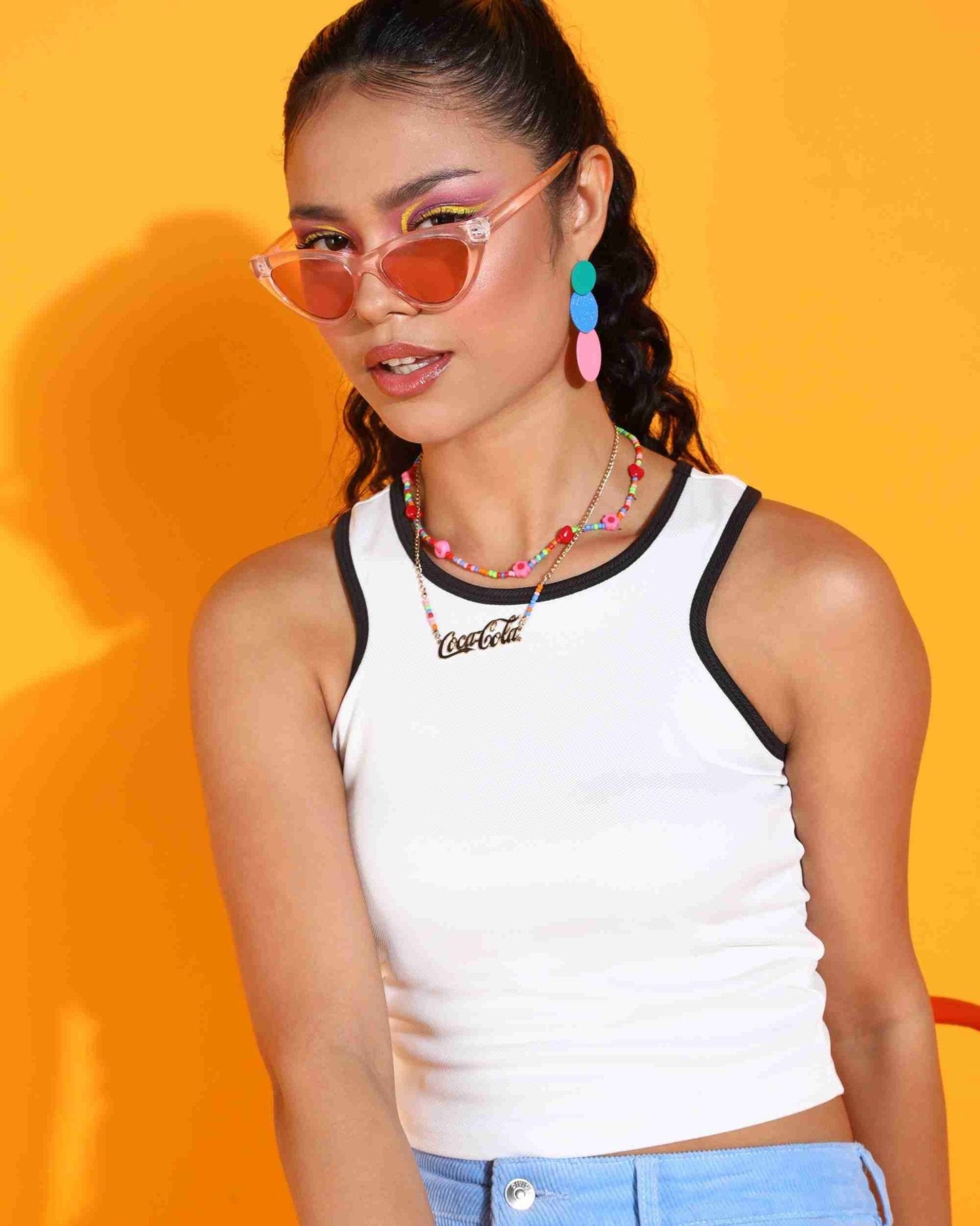 Black Twill Tank Crop Top