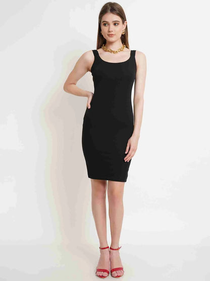 Mehroon Hosiery Strap Dress
