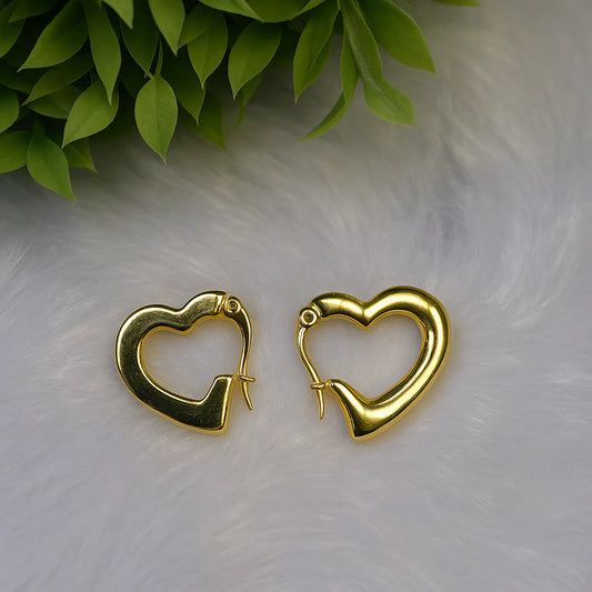 Bold Heart Hoop Earrings | 18K Gold Plated | Anti-Tarnish