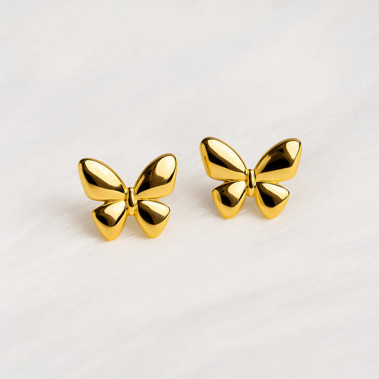 Butterfly bliss Stud Earrings | 18K Gold Plated | Anti-Tarnish