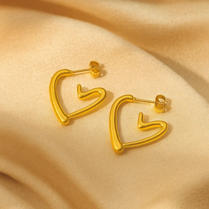 Heart Hoop Earrings for Women & Girls – Anti-Tarnish