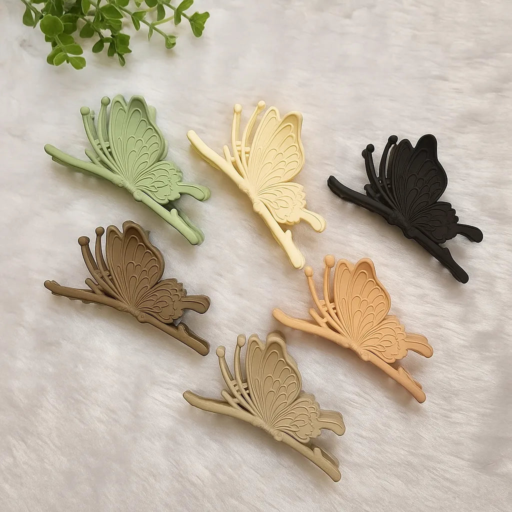 3D butterfly hair claw clips for women matte multicolor hair accessories set of 4