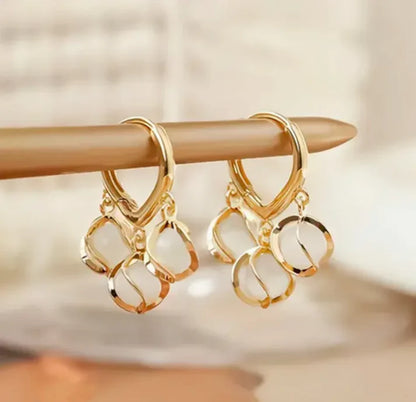 Pastel Pearl & Enamel Korean Earrings Combo – Set of 3
