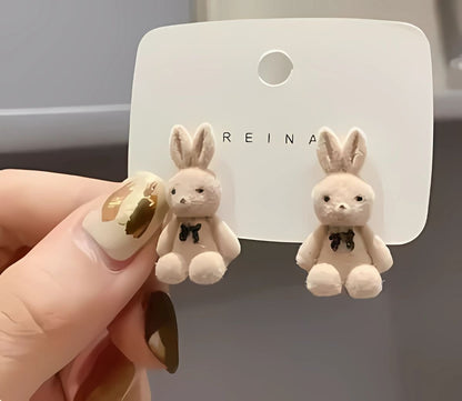 Cute Teddy Bear Rabbits Korean Earrings