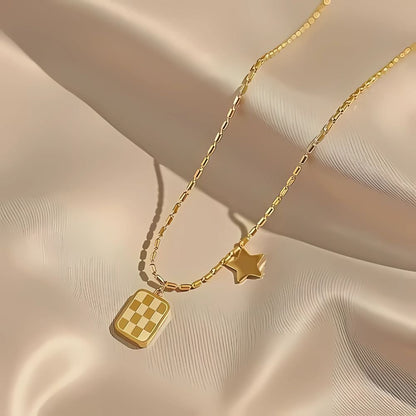 Dainty Square Star Pendant Necklace