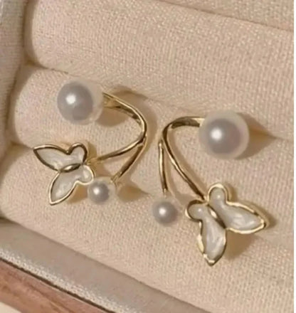Elegant Pearl & Gold Earrings Combo – Premium Korean Style Set of 5