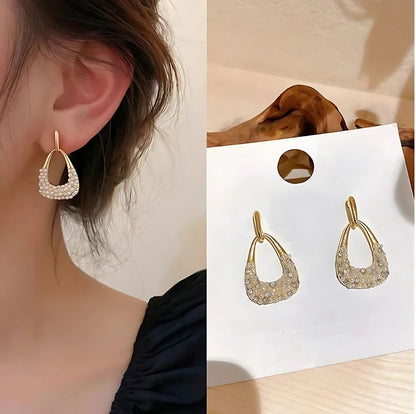 Geometric Baroque Pearl Earrings