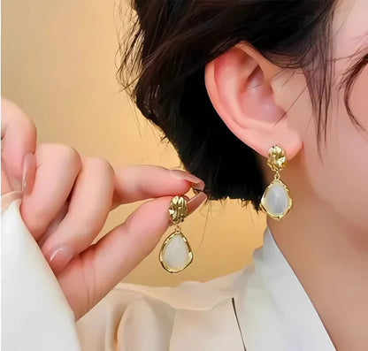Elegant Everyday Earrings Combo – Swan Pearl, Enamel Drop, Opal Drop, Pearl Stud & Blue Heart - Set of 5