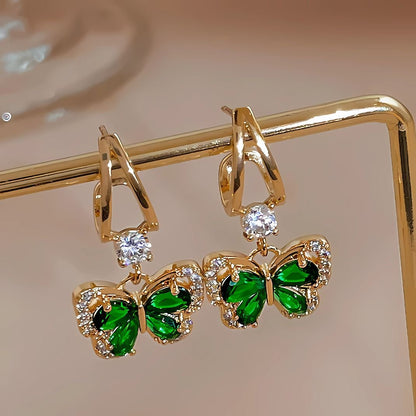 Green Emerald Drop Earrings