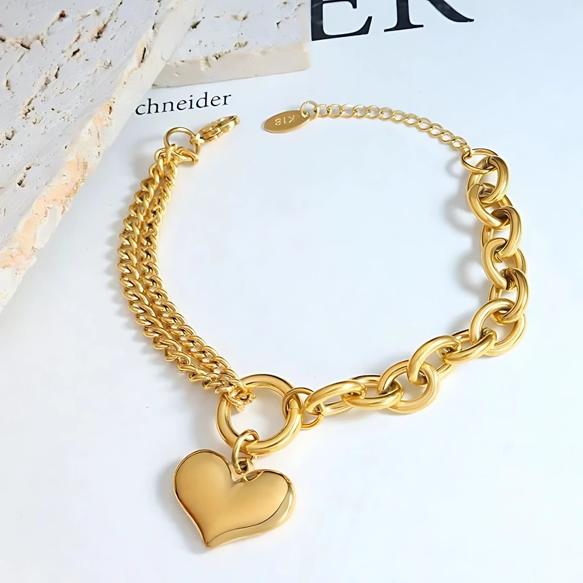 love heart chain bracelet for women