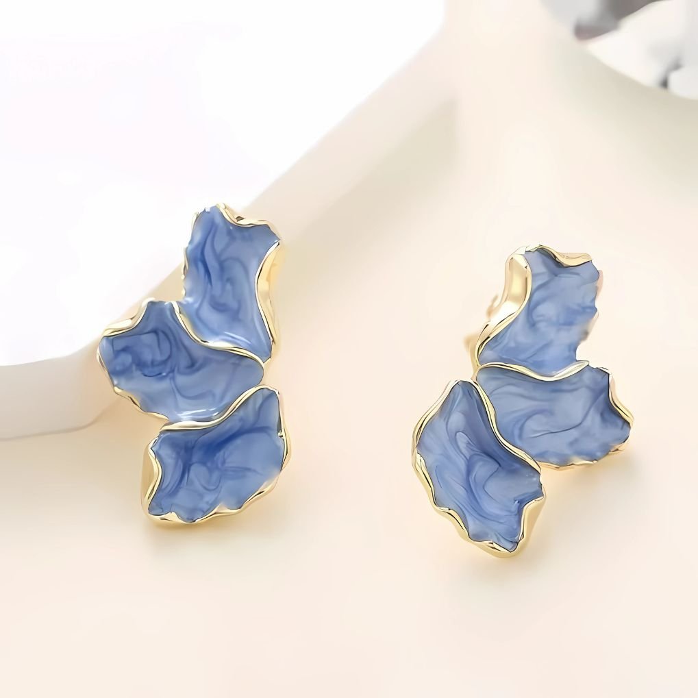 Maple Leaf Flower Oil Drip Earrings