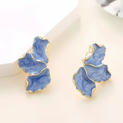 Maple Leaf Flower Oil Drip Earrings