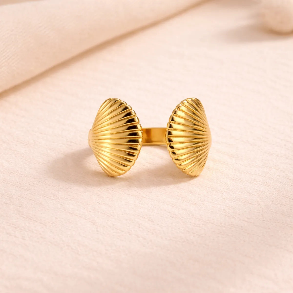 anti tarnish seashell adjustable ring for women