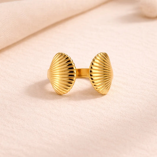 anti tarnish seashell adjustable ring for women