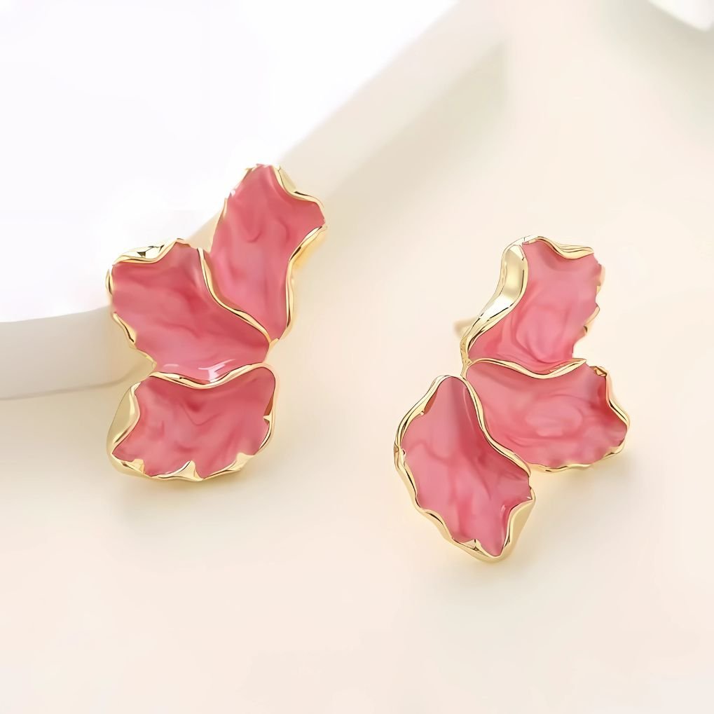 colorful leaf floral drop earrings for women