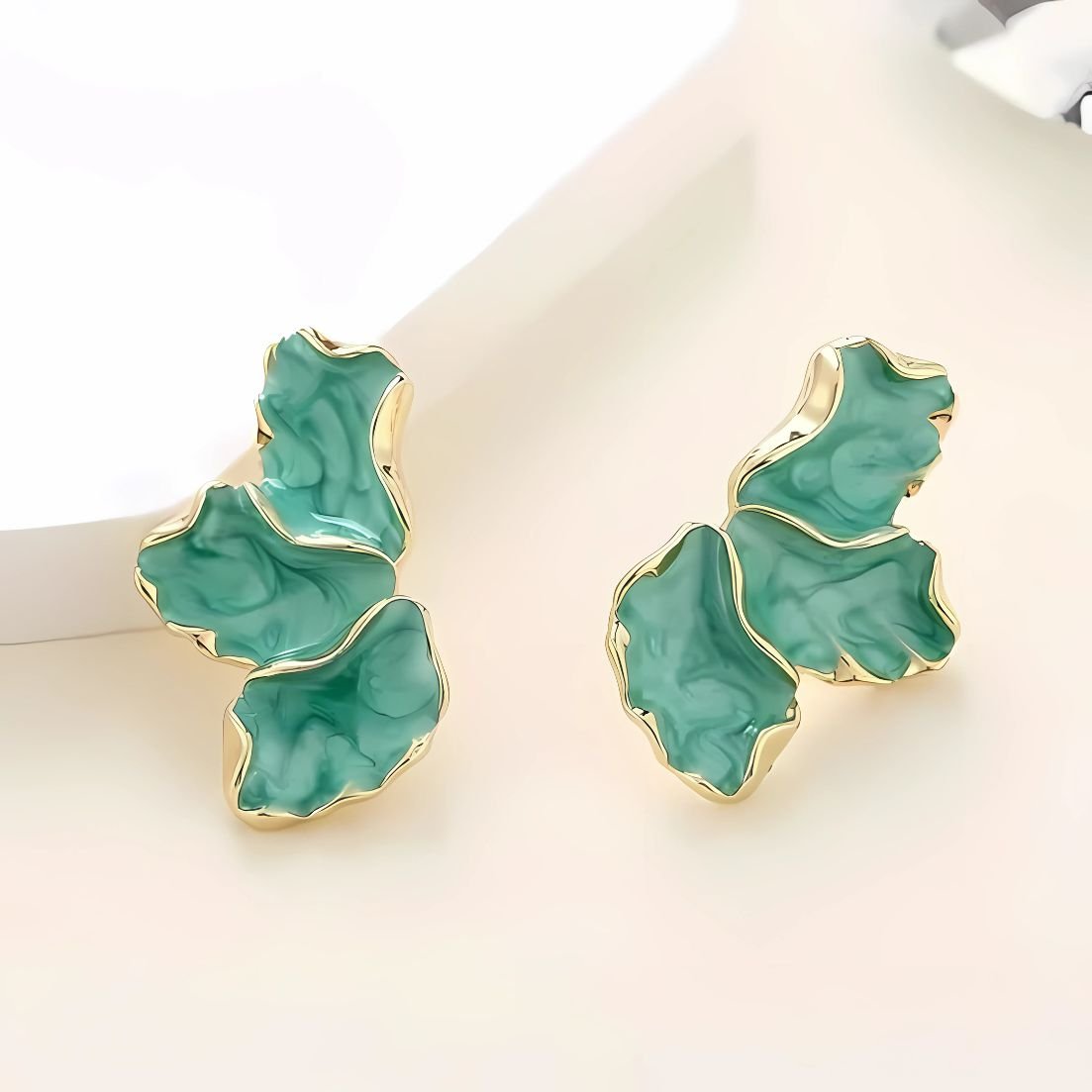 colorful leaf floral drop earrings for women