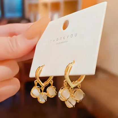 crystal pearl drop earrings for women elegant lightweight jewelry