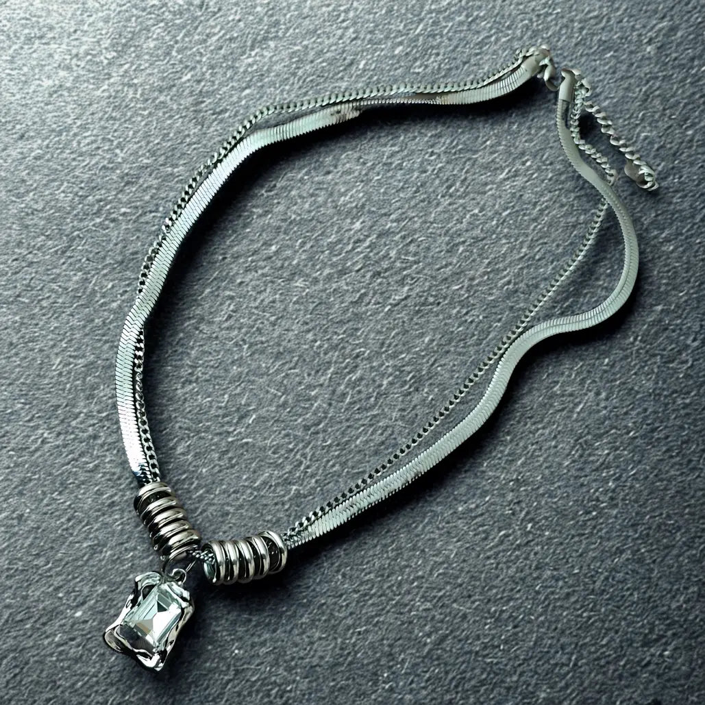 double layer chain necklace for women