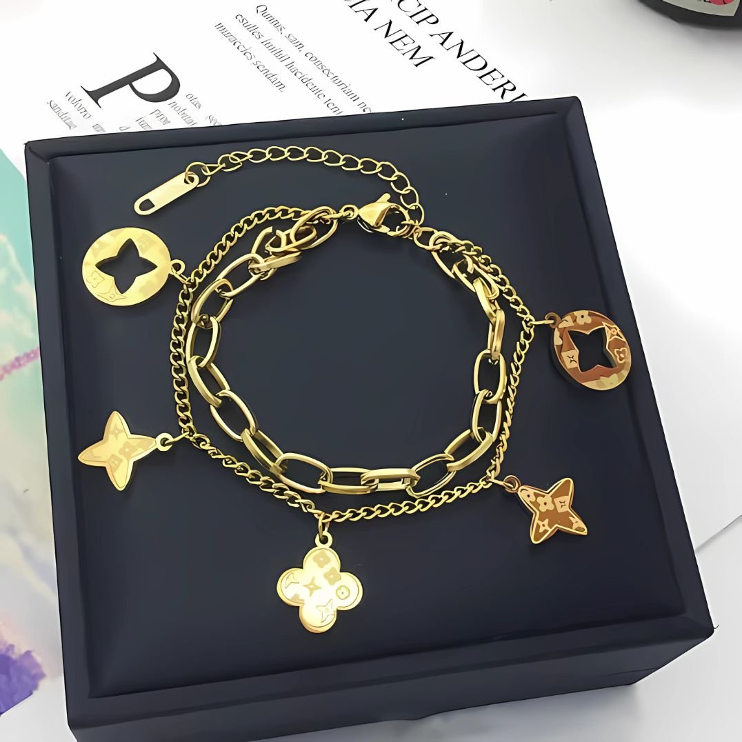 dual layer charm bracelet for women