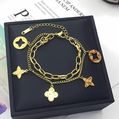 dual layer charm bracelet for women