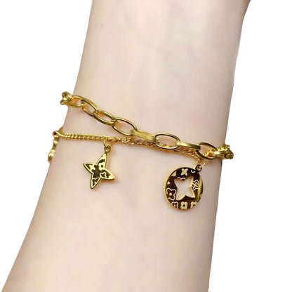 dual layer charm bracelet for women