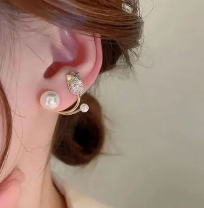 floral stud earrings women