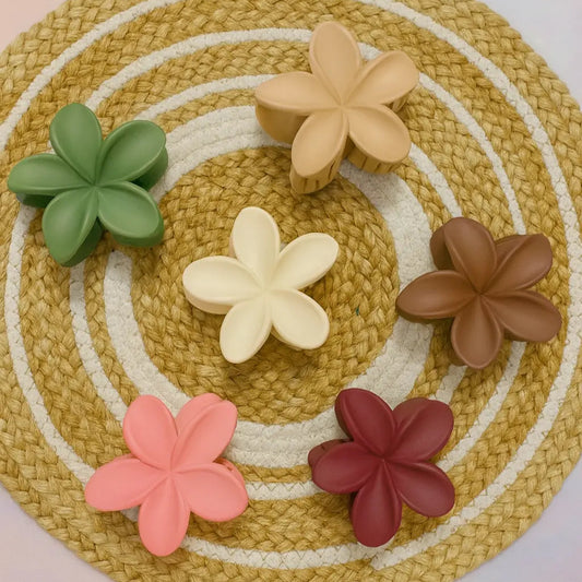 flower hair claw clips set of 4 for women matte strong hold multicolor hair accessories