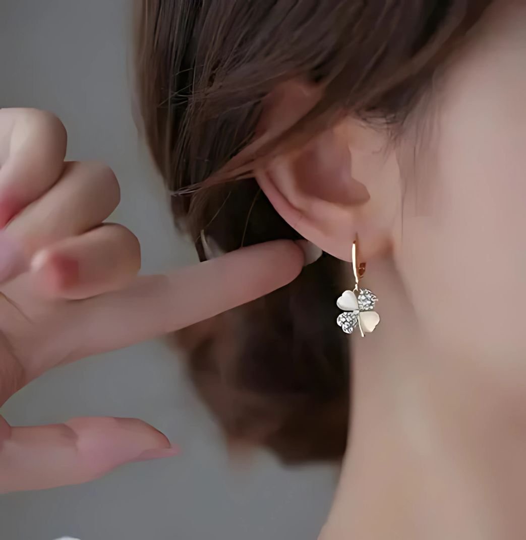 four leaf clover opal earrings for women