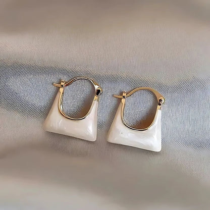 geometric enamel drop earrings for women