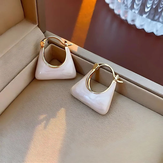 geometric enamel drop earrings for women