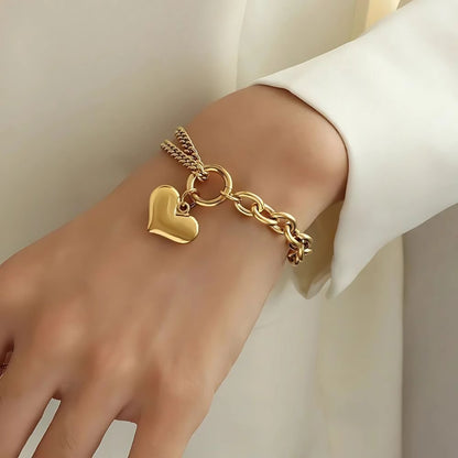 love heart chain bracelet for women