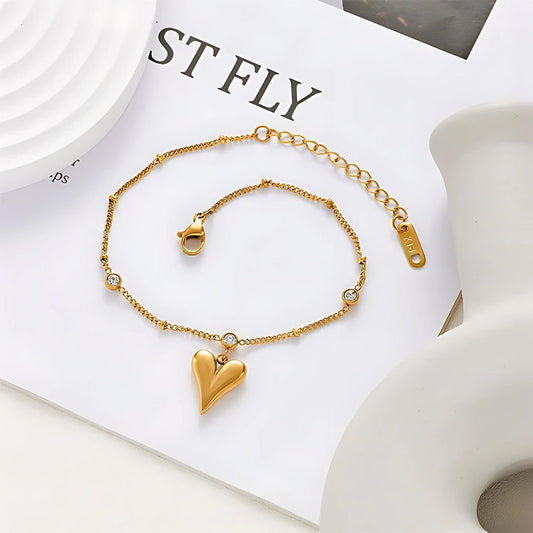 heart drop stone bracelet for women