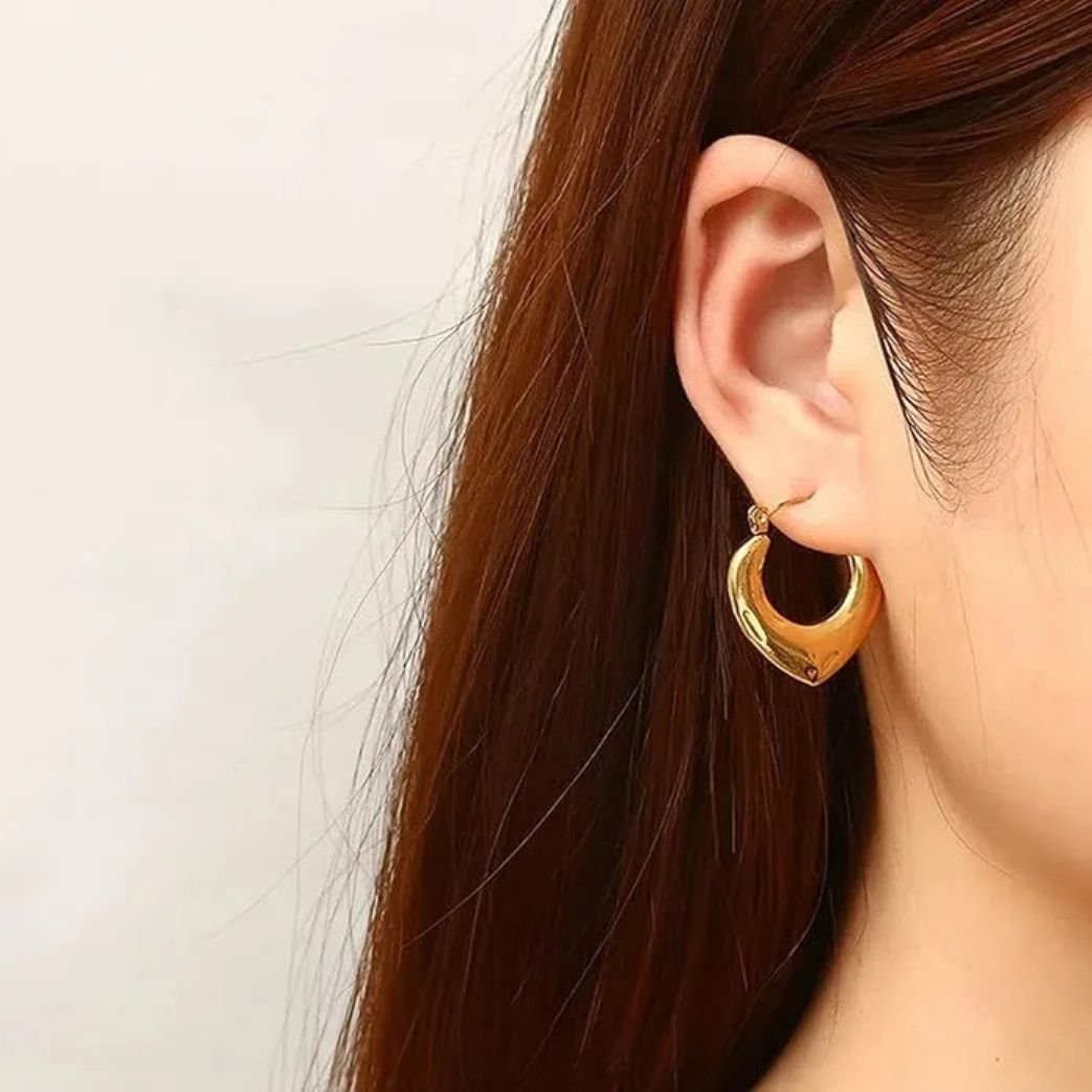 heart shaped hoop earrings for women