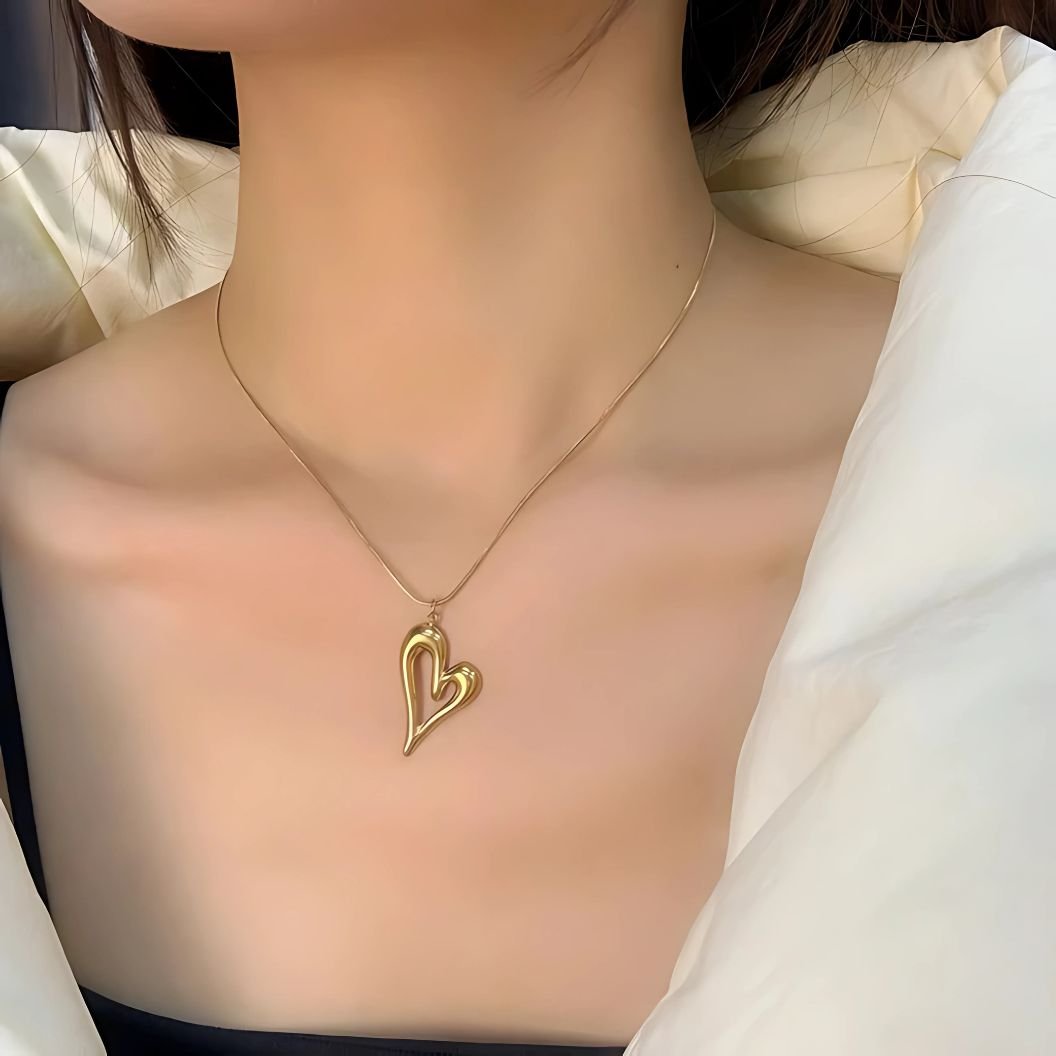 heart pendant necklace for women anti tarnish stainless steel