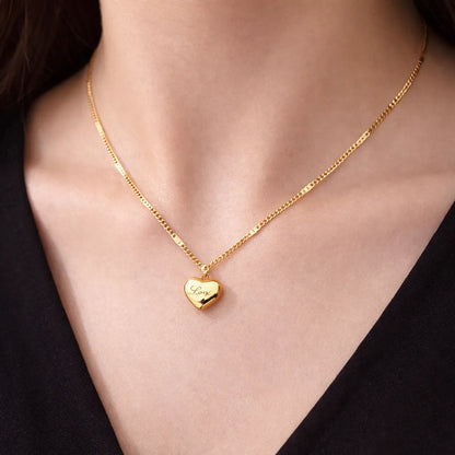 heart pendant necklace for women with anti tarnish chain design