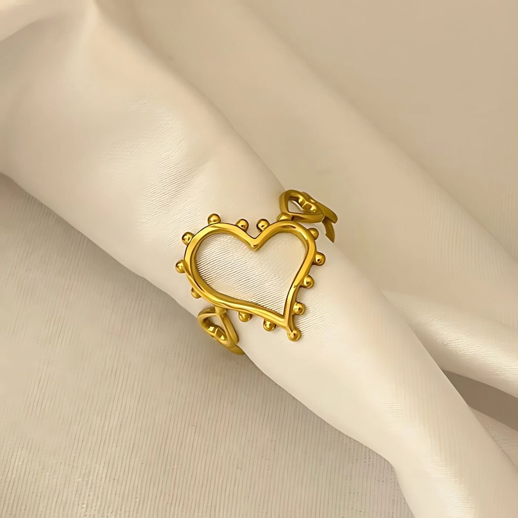 adjustable heart shape ring for women