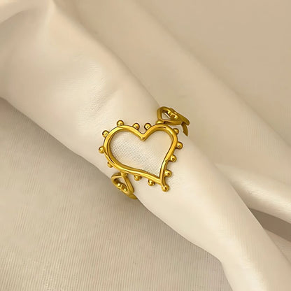 adjustable heart shape ring for women