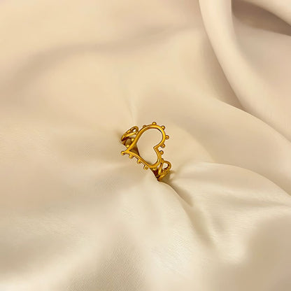 adjustable heart shape ring for women