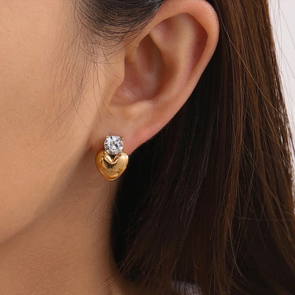 heart stud earrings for women 