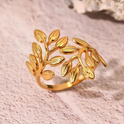 leaf design ring for women