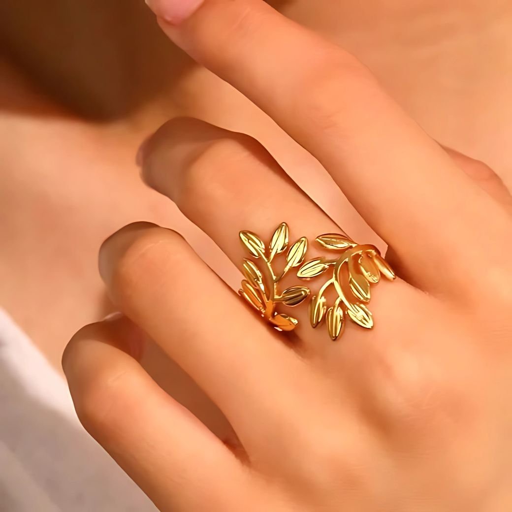 leaf design ring for women