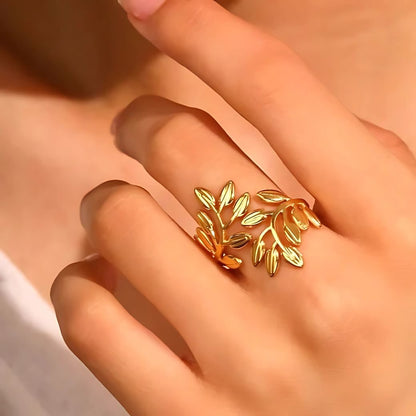 leaf design ring for women